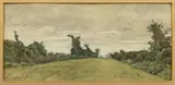 Vue d'une clairière by Henri Harpignies, Aquarelle sur traits de crayon noir, sold Jun 2022