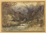 Torrent by Henri Harpignies, Aquarelle et grattage, sold Jun 2022