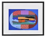 Composition cubiste by Jozef Popczyk, Gouache sur papier, sold Nov 2025