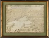 Vue aérienne du château de Versailles by Lieven Cruyl, Plume et encre brune, crayon noir et légère estompe sur vélin, sold Nov 2025