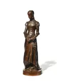Jeanne d'Arc pénitente by Jean Garnier, Epreuve en bronze à patine brune Hauteur :, sold Nov 2025