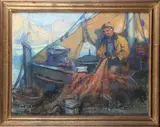 Le pêcheur by Louis Fortuney, Pastel, sold Nov 2025