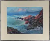 Les roches rouges » (Pétain, au revers) by Louis Fortuney, Pastel, sold Nov 2025