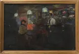 Au bar by Louis Fortuney, Pastel, sold Nov 2025