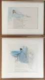 Deux illustrations by Louis Fortuney, Aquarelle, sold Nov 2025