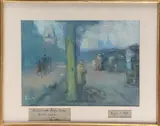 Les bouquinistes à Paris by Louis Fortuney, Pastel, sold Nov 2025