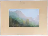 Paysage de montagne by Louis Fortuney, Pastel, sold Nov 2025
