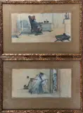 Deux projets d’illustration, « Werther » et « La vie de Bohême by Louis Fortuney, Aquarelle et gouache, sold Nov 2025