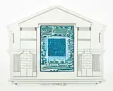 Histoire de l'architecture - Temple N°26 by Roland Sabatier, 1988, Acrylique et crayon sur toile et bois, sold Dec 2018