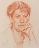Portrait de Suzanne Schlumberger-Weyher by Théo van Rysselberghe, 1920, Sanguine sur papier, sold Dec 2018