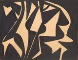 Composition by Floris Jespers, 1954, Gouache sur papier, sold Dec 2018