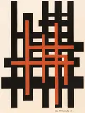 Composition by Guy Vandenbranden, 1957, Gouache sur papier, sold Dec 2018