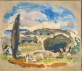 Oliviers et cyprès by Albert André, 1935, Gouache sur papier, sold Nov 2018
