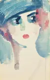 Portrait de Youki/recto by Kees van Dongen, Aquarelle sur papier, sold Nov 2018