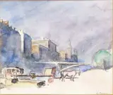 Berge de la seine by Maurice Asselin, Aquarelle sur papier, sold Nov 2018