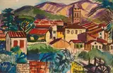Argelès sur mer by François Desnoyer, 1972, Aquarelle sur papier, sold Nov 2018