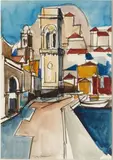 Ile à Mykonos by Jacques Ceria Despierre, Gouache et crayon sur papier, sold Nov 2018