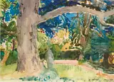 Arbre by Paul Collomb, 1978, Gouache et encre sur papier, sold Nov 2018