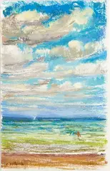 Le bord de mer by Paul Collomb, Pastel sur papier, sold Nov 2018