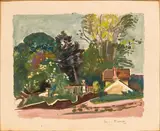 Paysage by André Planson, Gouache sur papier, sold Nov 2018
