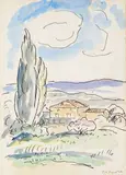 Etangs de Berre by Albert André, Encre et gouache sur papier, sold Nov 2018