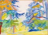 Le parc à Montfermeil by André Lhote, 1960, Gouache et aquarelle sur papier, sold Nov 2018