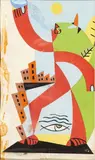Personnages dans la rue by Léopold Survage, 1957, Gouache sur papier, sold Nov 2018