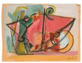 Sans titre by Édouard Pignon, 1946, Gouache sur papier, sold Nov 2018
