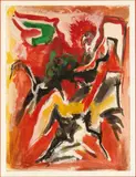 Combat de coqs by Édouard Pignon, 1959, Gouache sur papier, sold Nov 2018