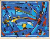 Abstraction by Jean Bertholle, 1957, Gouache sur papier, sold Nov 2018