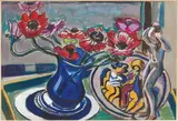 Nature morte aux coquelicots by François Desnoyer, Gouache et encre sur papier, sold Nov 2018