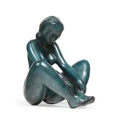 Nu by Jean Laniau, Bronze à patine verte, sold Nov 2018