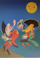 Composition aux deux personnages by Mihail Chemiakin, Lithographie, sold Sep 2022
