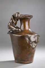 Urne funéraire by Ville Vallgren, 1892, Épreuve en bronze patiné brun médaille nuancé à corps conique épaulé et col tubulaire évas, sold Apr 2025