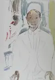 Portrait d'homme by Élisabeth Faure, Aquarelle signée en bas à droite, sold May 2018