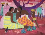 Les vendeuses de mangues, Madagascar by André Maire, 1959, Gouache signée et datée en bas à droite, sold May 2018