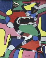 La danseuse à la pipe by Marcel Gotène, Aquarelle, sold May 2018