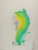 Le balcon by Raymond Moretti, Crayon de couleur réhaussé d'aquarelle signé et dédicacé en bas à droite, sold Mar 2018