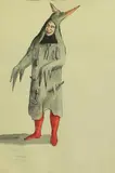 Homme déguisé en diable by Roland Topor, 1992, Aquarelle signée, dédicacée et datée, sold Mar 2018