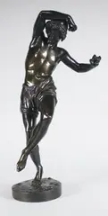 Danseur napolitain by Francisque Joseph Duret, Epreuve en bronze à patine brun nuancé, sold Mar 2018
