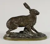 Lièvre by Pierre-Jules Mêne, Epreuve en bronze à double patine brun et doré, sold Mar 2018