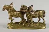 Deux chevaux de trait by Pierre-Jules Mêne, Epreuve en bronze à patine dorée, sold Mar 2018