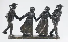 La danse bretonne by Rupert Carabin, Epreuve en bronze à patine brun nuancé, sold Mar 2018