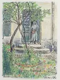 Place du Calvaire à Montmartre by Gazi le Tartare, Aquarelle signée en bas à droite, sold Dec 2017