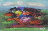 Les courses à Saint-Cloud by Pierre Bosco, 1982, Gouache signée en bas à droite, sold Dec 2017
