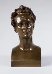 Buste de LAMARTINE by David d'Angers, Epreuve en bronze à patine brun foncé, sold Dec 2017