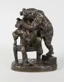 L'ours dentiste by Christophe Fratin, Bronze à patine brun nuancé, sold Dec 2017