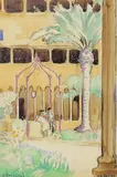 Le puits du patio by Jean Bouchaud, 1929, Aquarelle signée en bas à gauche, sold Dec 2017