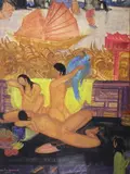 Trois nues dans un paysage by André Maire, Aquarelle signée, sold Dec 2017