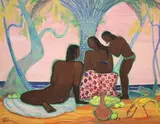 Trois nus sur la plage à Madagascar by André Maire, 1959, Gouache signée datée, sold Dec 2017